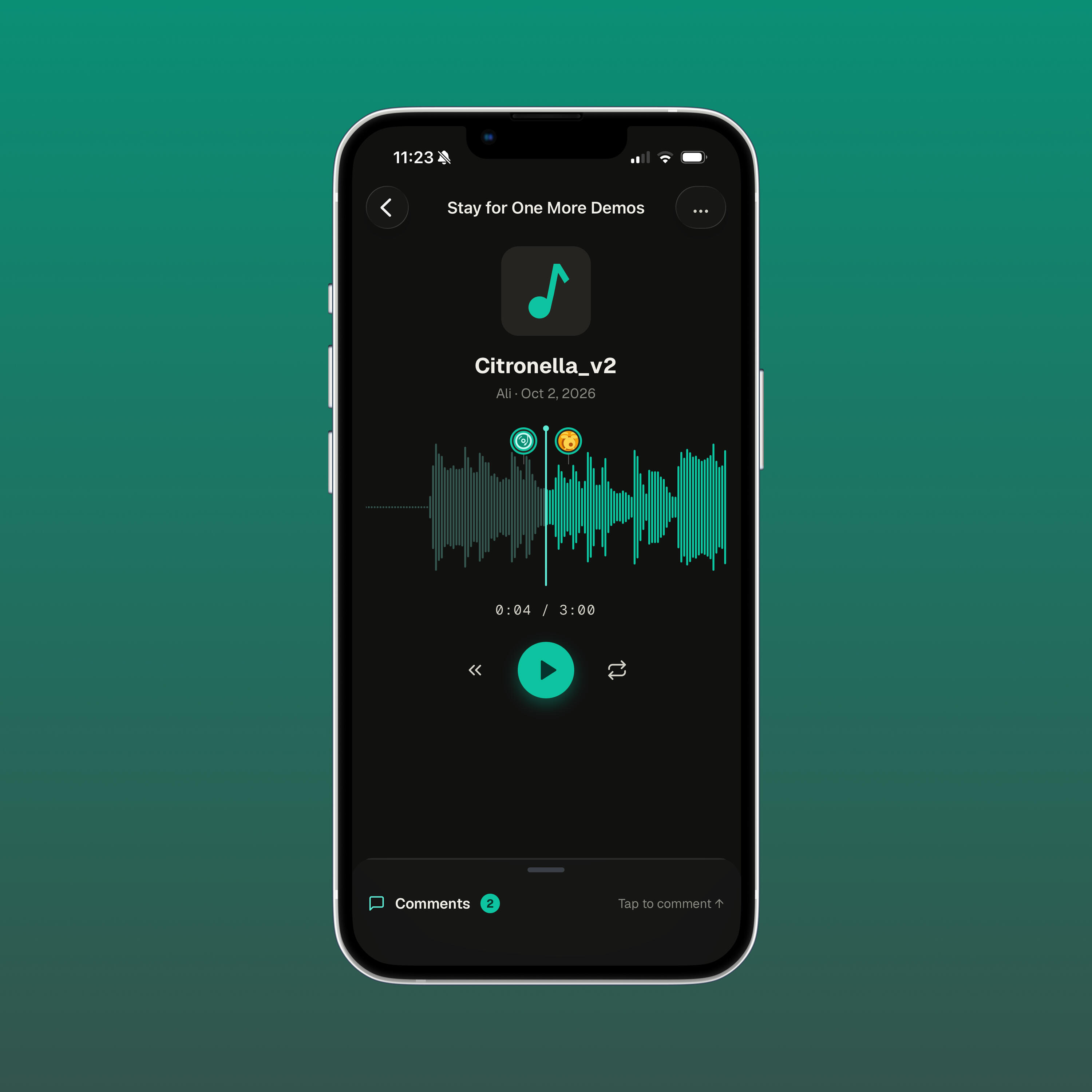 screenshot of the music app Riftr